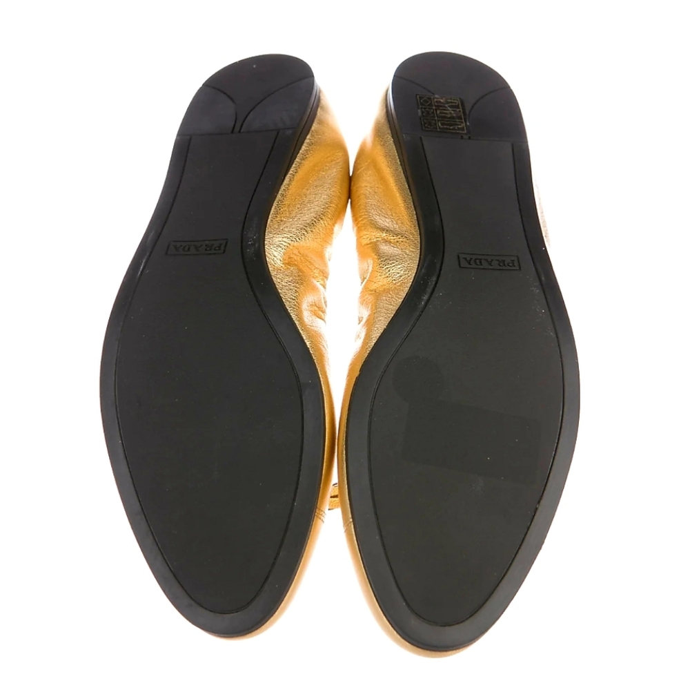 Prada Logo Metallic Flats - Picture 5 of 6